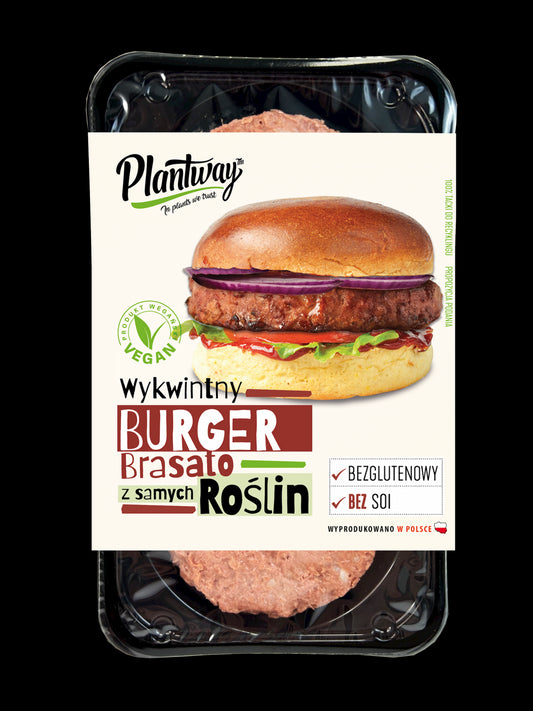 BURGER ROŚLINNY BRASATO BEZGLUTENOWY 200 g - PLANTWAY